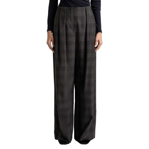 Cue Brushed Prince of Wales Tweed Wide Leg Pant